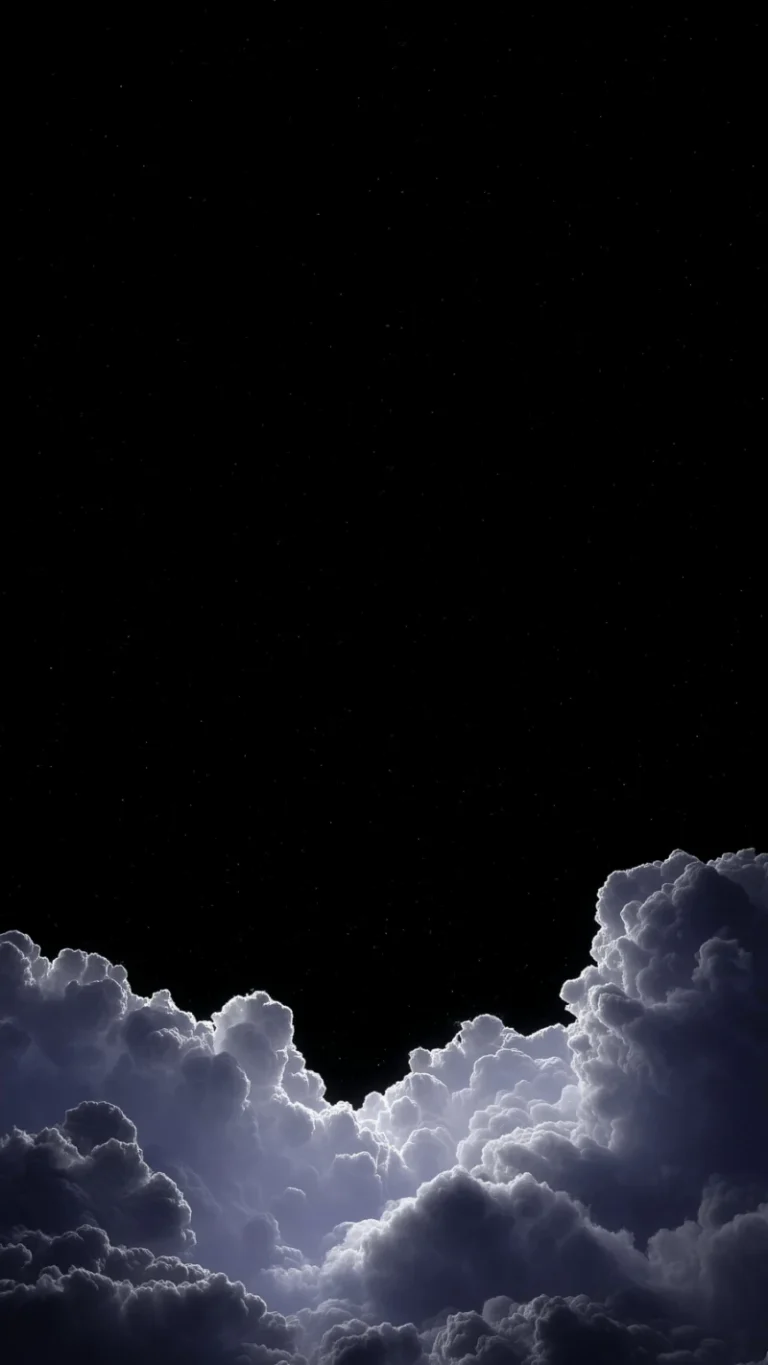 满天繁星与蓬松云海冷色调治愈夜色画面