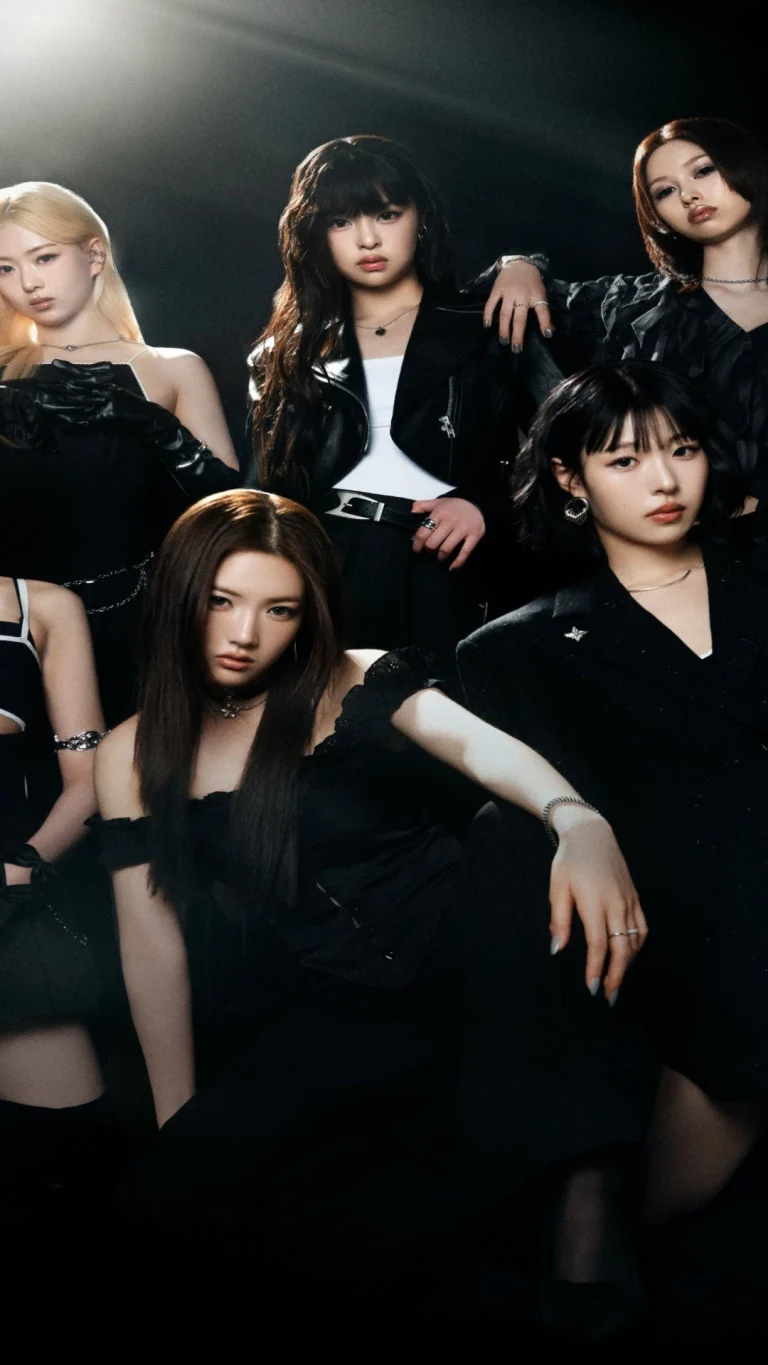 黑酷女团全员黑衣暗调棚拍竖版 4K 写真壁纸