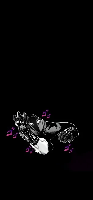 纯黑背景迪亚波罗双手黑白漫画紫拟声字竖版 4K JOJO 壁纸