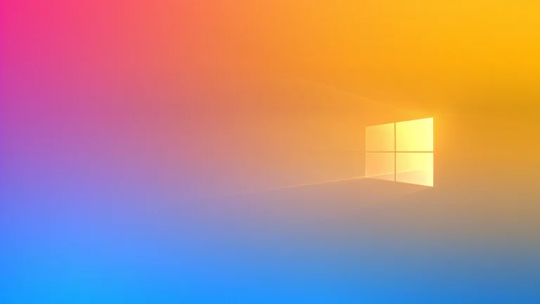 粉橙蓝过渡渐变Windows极简电脑壁纸
