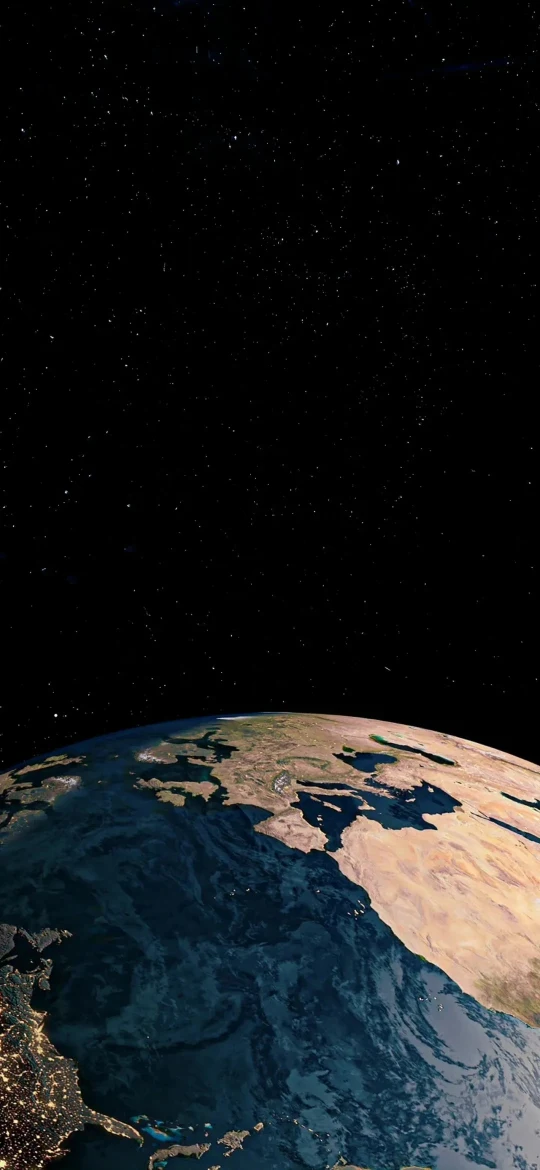 太空俯瞰地球星空夜景大陆宇宙浩瀚风光摄影
