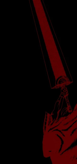 纯黑底色红线条朗基努斯之枪竖版 4K EVA 壁纸