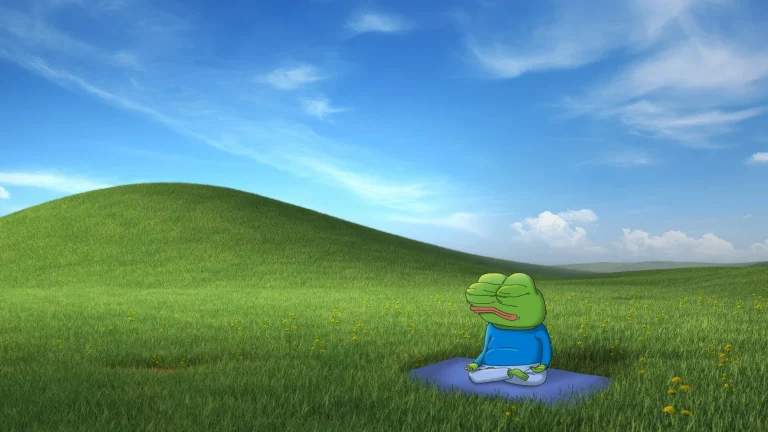 冥想 Pepe 青蛙 XP 草原经典风景 4K 电脑壁纸