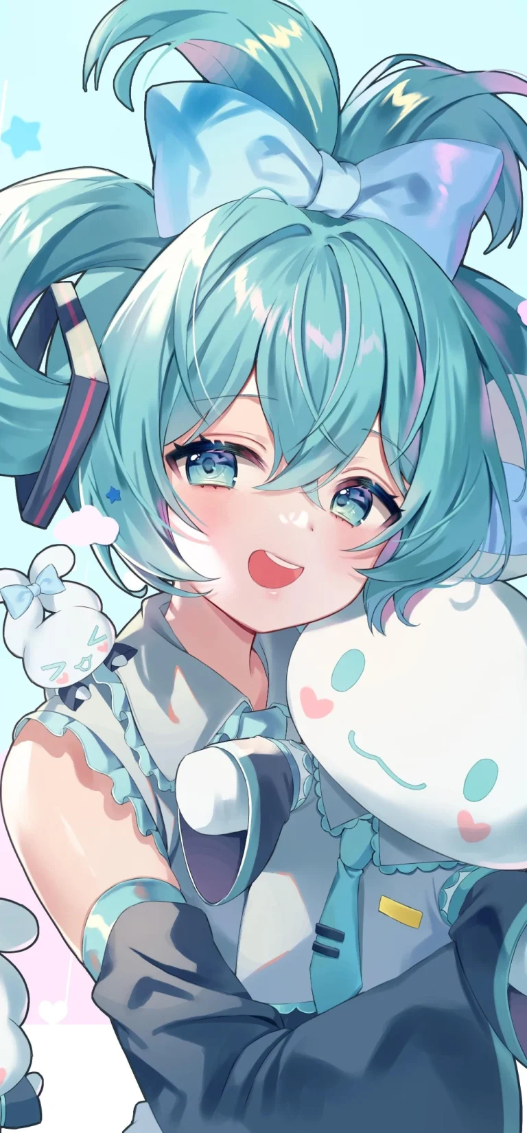 初音未来联名玉桂狗清新动漫手机壁纸
