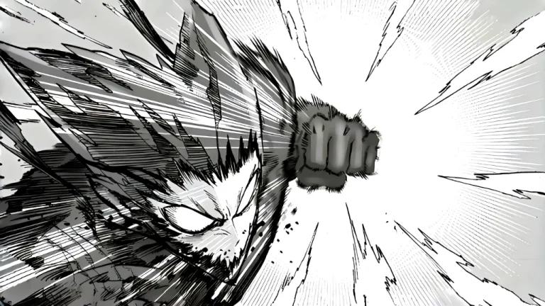 黑白漫画冲拳暴怒少年速度线特写 4K 电脑壁纸