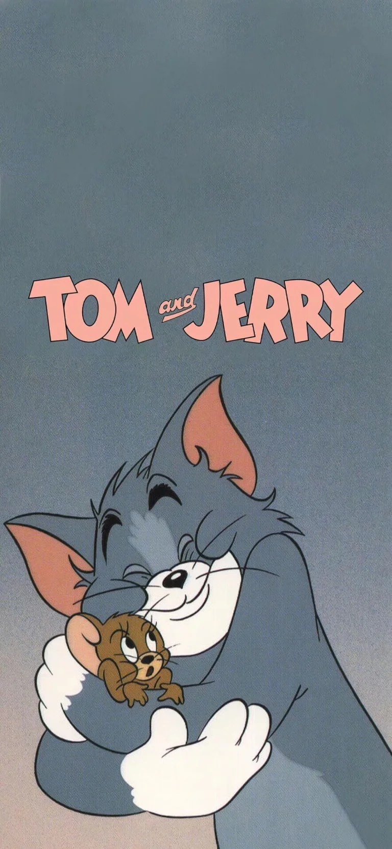 相拥 Tom 和 Jerry 治愈卡通高清手机壁纸