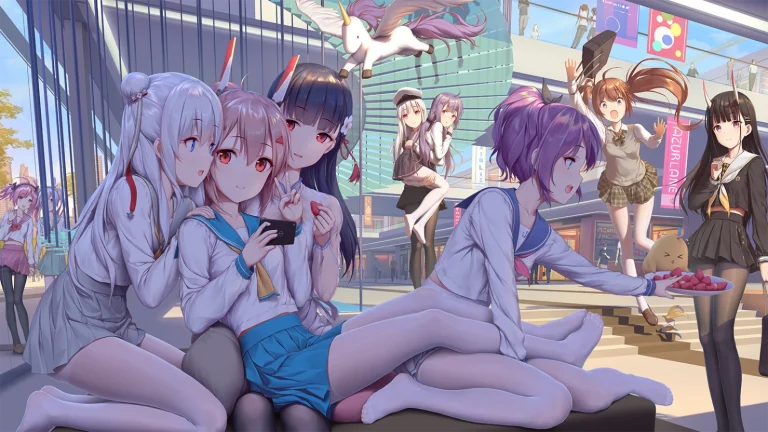 碧蓝航线舰娘自拍休闲都市动漫插画