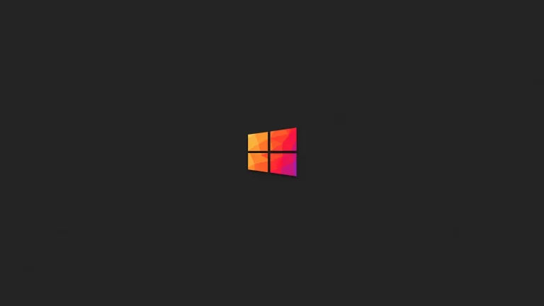 黑色底橙红渐变多边形Windows标志简约商务
