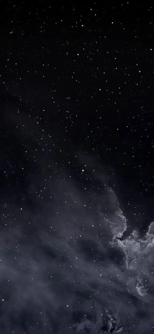 纯黑深邃夜空朦胧星云繁星极简高级 4K 星空壁纸