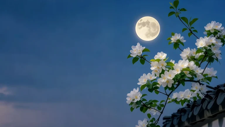 围墙白花-夜空-晨曦