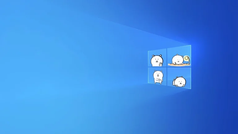 呆萌小熊四宫格治愈系Win10蓝光