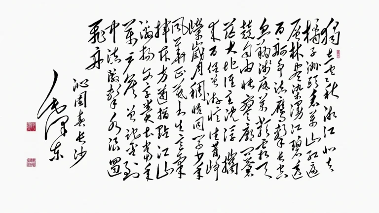 沁园春长沙毛体书法经典诗词横幅字画