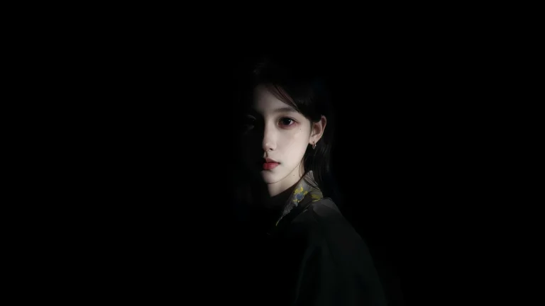 暗光聚焦精致女生忧郁氛围感人像