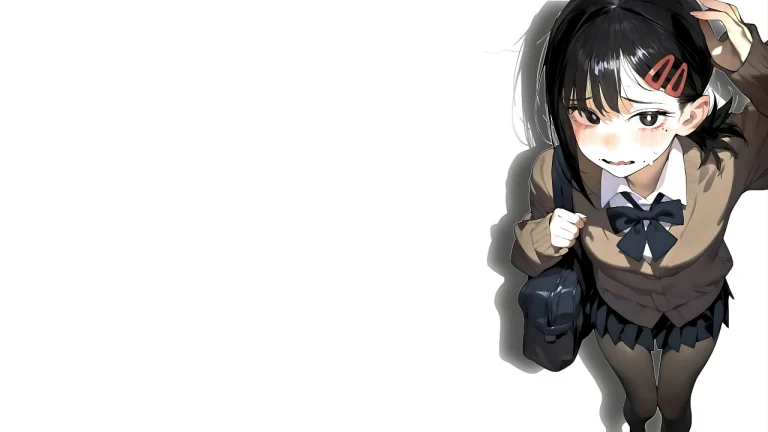 卡其色校服黑丝慌张少女红发卡动漫原画
